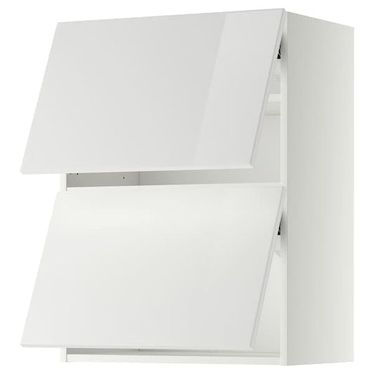 Ikea METOD - Wall cab horizo 2 doors w push-open, white/Ringhult white, 60x80 cm