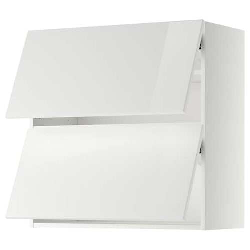 METOD wall cab horizo 2 doors w push-open, white/Ringhult white, 80x80 cm