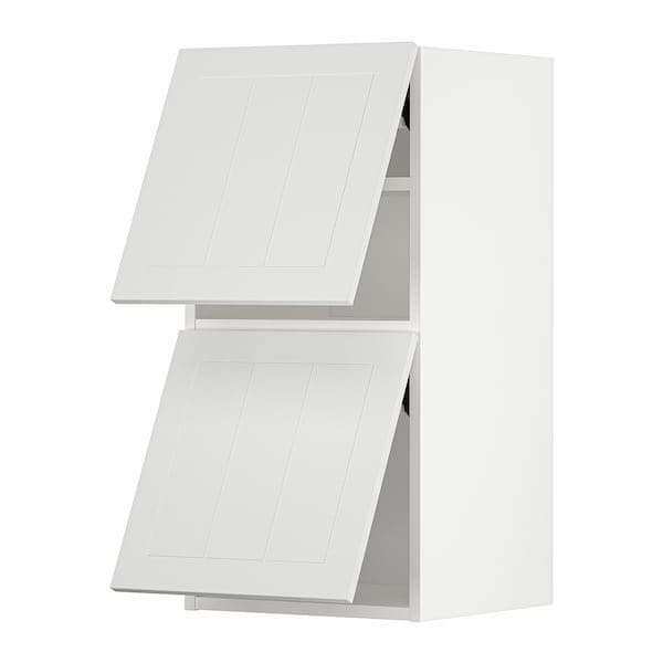 METOD - Wall cab horizo 2 doors w push-open, white/Stensund white , 40x80 cm