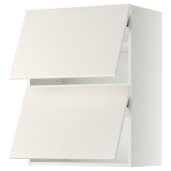 METOD - Wall cab horizo 2 doors w push-open, white/Veddinge white, 60x80 cm