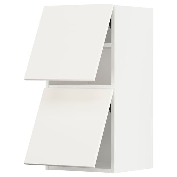 METOD - Wall cab horizo 2 doors w push-open, white/Veddinge white , 40x80 cm
