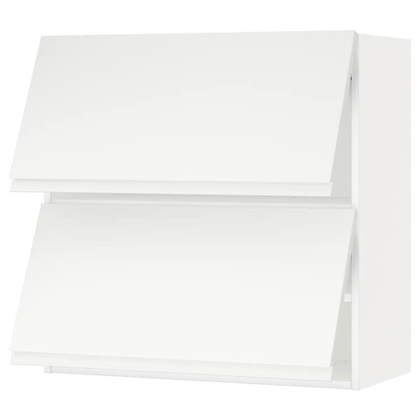 Ikea METOD - Wall cab horizo 2 doors w push-open, white/Voxtorp matt white, 80x80 cm