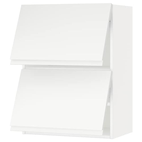 METOD wall cab horizo 2 doors w push-open, white/Voxtorp matt white, 60x80 cm