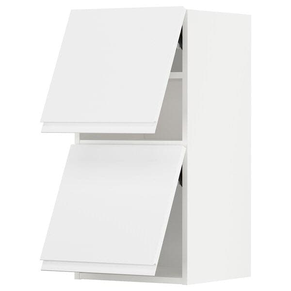 METOD - Wall cab horizo 2 doors w push-open, white/Voxtorp matt white, 40x80 cm