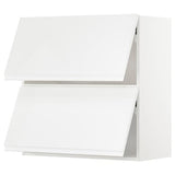 METOD wall cab horizo 2 doors w push-open, white/Voxtorp high-gloss/white, 80x80 cm