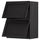 METOD wall cab horizo 2 doors w push-open, black/Lerhyttan black stained, 60.0x80.0x38.9 cm