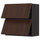 METOD wall cab horizo 2 doors w push-open, black/Sinarp brown, 80.0x80.0x38.6 cm