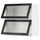METOD - METOD Wall cab horizontal w 2 glass doors, white/Hejsta anthracite reeded glass, 80x80 cm