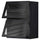 METOD - METOD Wall cab horizontal w 2 glass doors, black/Hejsta anthracite reeded glass, 60x80 cm