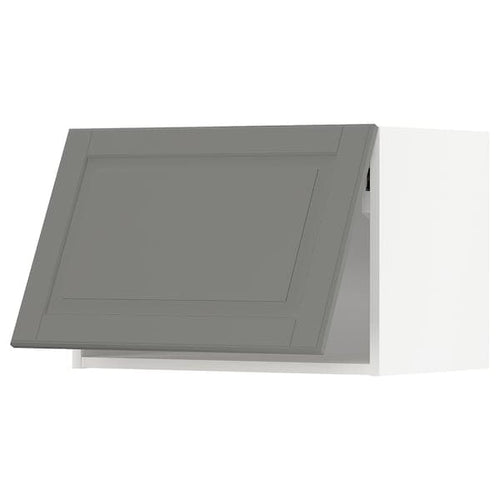 METOD - Wall cabinet horizontal w push-open, white/Bodbyn grey, 60x40 cm