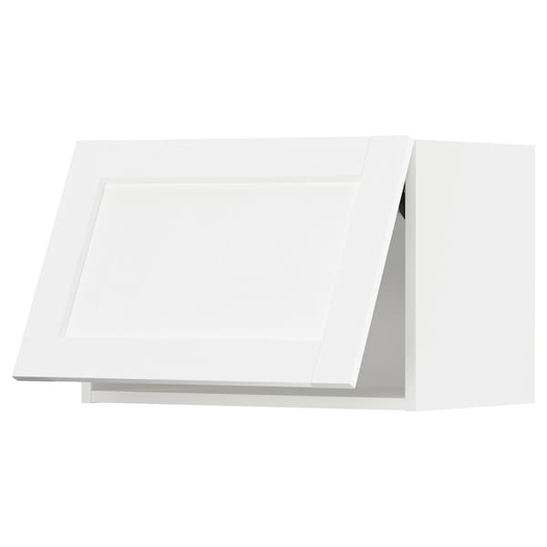 METOD - Wall cabinet horizontal w push-open, white Enköping/white wood effect, 60x40 cm - best price from Maltashopper.com 49473489