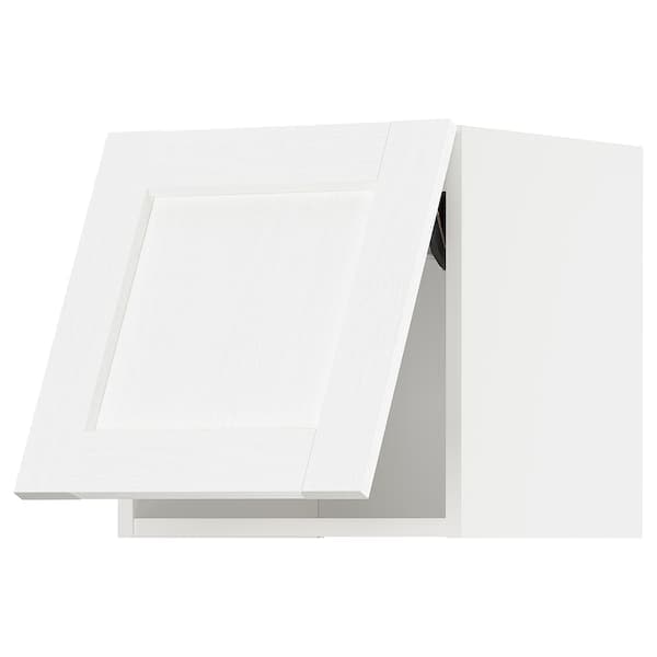 METOD - Wall cabinet horizontal w push-open, white Enköping/white wood effect, 40x40 cm - best price from Maltashopper.com 89473487
