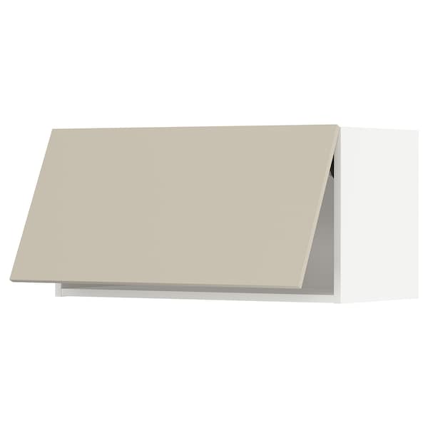 METOD - Wall cabinet horizontal w push-open, white/Havstorp beige, 80x40 cm - best price from Maltashopper.com 29426489