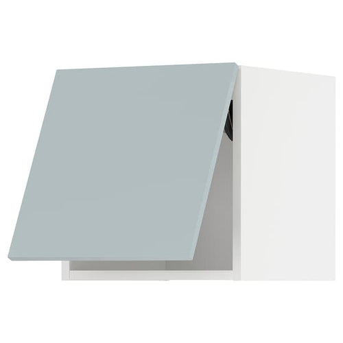 METOD wall cabinet horizontal w push-open, white/Kallarp light grey-blue, 40x40 cm