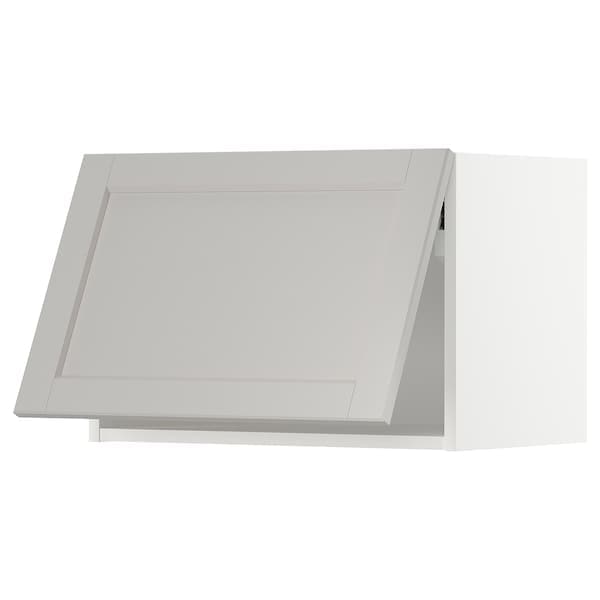 Ikea METOD - Wall cabinet horizontal w push-open, white/Lerhyttan light grey, 60x40 cm
