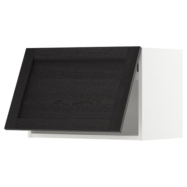 Ikea METOD - Wall cabinet horizontal w push-open, white/Lerhyttan black stained , 60x40 cm