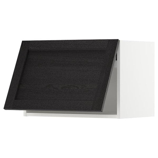 Ikea METOD - Wall cabinet horizontal w push-open, white/Lerhyttan black stained , 60x40 cm