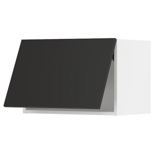 Ikea METOD - Wall cabinet horizontal w push-open, white/Nickebo matt anthracite, 60x40 cm