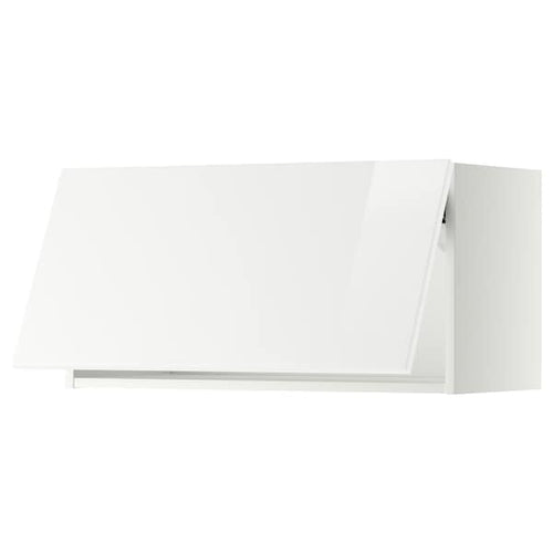 METOD wall cabinet horizontal w push-open, white/Ringhult white, 80x40 cm
