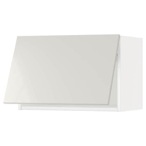 Ikea METOD - Wall cabinet horizontal w push-open, white/Ringhult light grey, 60x40 cm