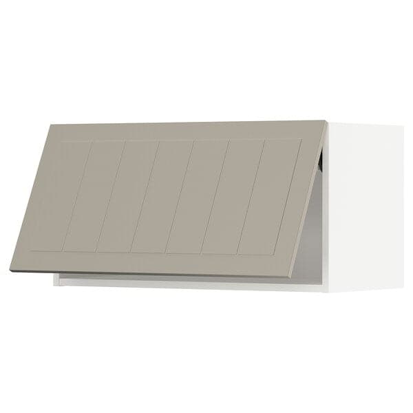 Ikea METOD - Wall cabinet horizontal w push-open, white/Stensund beige, 80x40 cm
