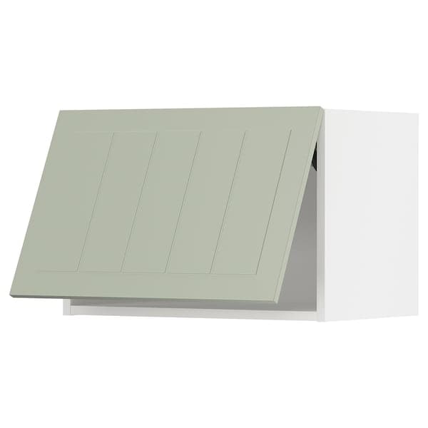 METOD - Wall cabinet horizontal w push-open, white/Stensund light green, 60x40 cm
