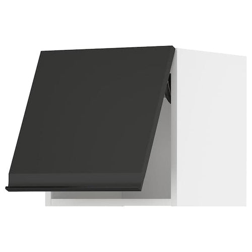 METOD - Wall cabinet horizontal w push-open, white/Upplöv matt anthracite , 40x40 cm