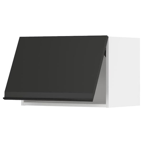 METOD - Wall cabinet horizontal w push-open, white/Upplöv matt anthracite, 60x40 cm