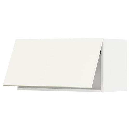 METOD - Wall cabinet horizontal w push-open, white/Vallstena white, 80x40 cm