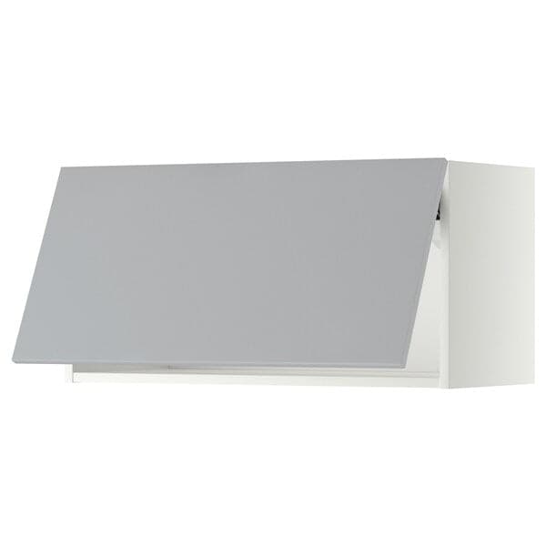 METOD - Wall cabinet horizontal w push-open, white/Veddinge grey, 80x40 cm - best price from Maltashopper.com 89394471