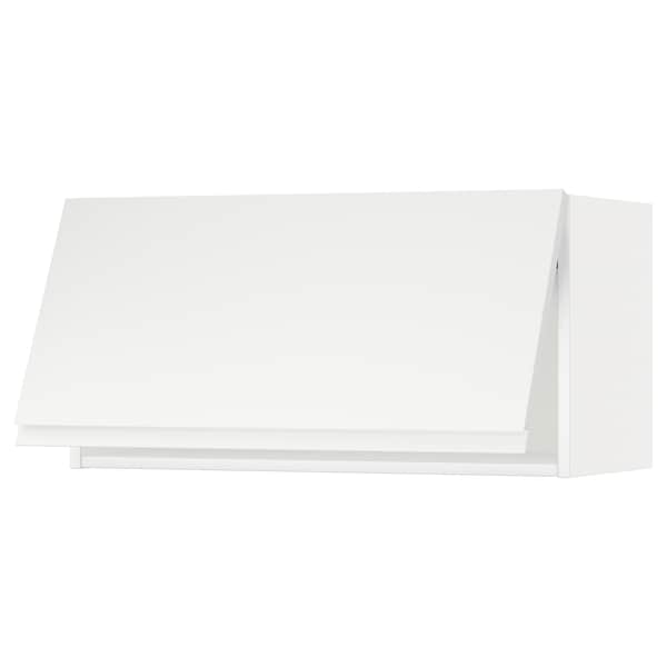 METOD - Wall cabinet horizontal w push-open, white/Voxtorp matt white, 80x40 cm - best price from Maltashopper.com 79394476
