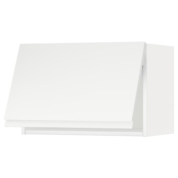 METOD - Wall cabinet horizontal w push-open, white/Voxtorp matt white, 60x40 cm - best price from Maltashopper.com 09394446