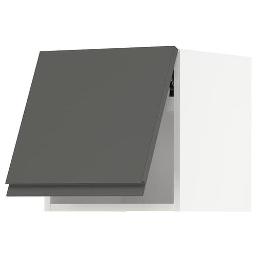 METOD wall cabinet horizontal w push-open, white/Voxtorp dark grey, 40x40 cm