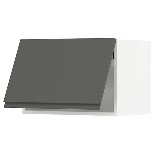 METOD - Wall cabinet horizontal w push-open, white/Voxtorp dark grey, 60x40 cm
