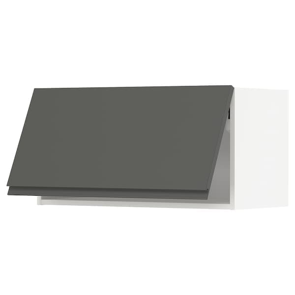 METOD - Wall cabinet horizontal w push-open, white/Voxtorp dark grey, 80x40 cm - best price from Maltashopper.com 49394473
