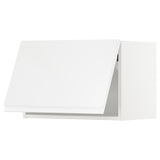 METOD wall cabinet horizontal w push-open, white/Voxtorp high-gloss/white, 60x40 cm