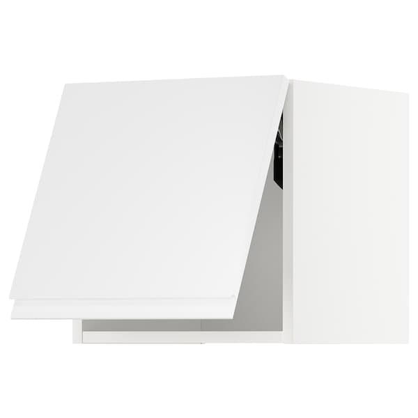 METOD - Wall cabinet horizontal w push-open, white/Voxtorp high-gloss/white, 40x40 cm