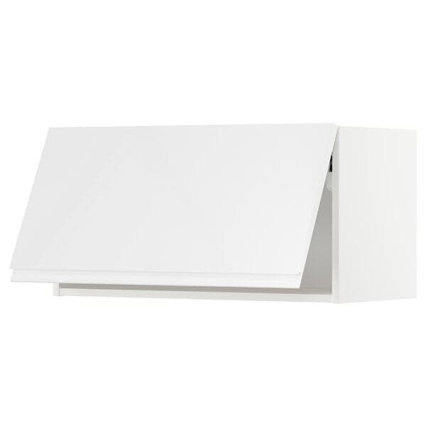 Ikea METOD - Wall cabinet horizontal w push-open, white/Voxtorp high-gloss/white, 80x40 cm