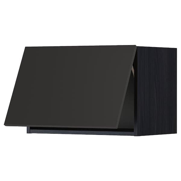 Ikea METOD - Wall cabinet horizontal w push-open, black/Nickebo matt anthracite, 60x40 cm