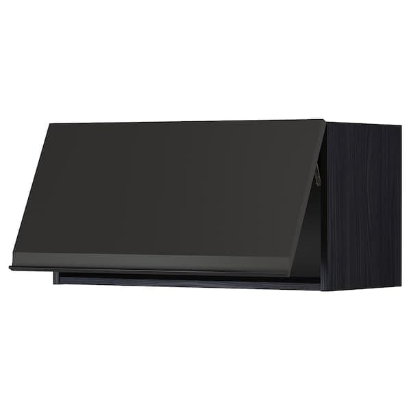Ikea METOD - Wall cabinet horizontal w push-open, black/Upplöv matt anthracite, 80x40 cm
