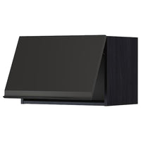 METOD - Wall cabinet horizontal w push-open, black/Upplöv matt anthracite, 60x40 cm - best price from Maltashopper.com 09495426