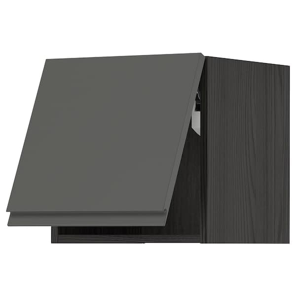Ikea METOD - Wall cabinet horizontal w push-open, black/Voxtorp dark grey, 40x40 cm