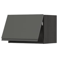 METOD - Wall cabinet horizontal w push-open, black/Voxtorp dark grey, 60x40 cm - best price from Maltashopper.com 49393765