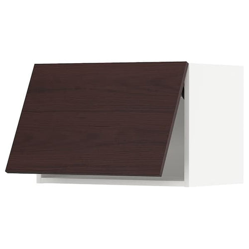 METOD - Wall cabinet horizontal, white Askersund/dark brown ash effect , 60x40 cm