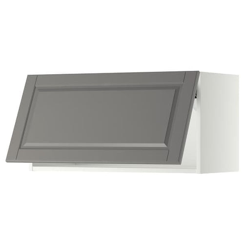 METOD - Wall cabinet horizontal, white/Bodbyn grey, 80x40 cm