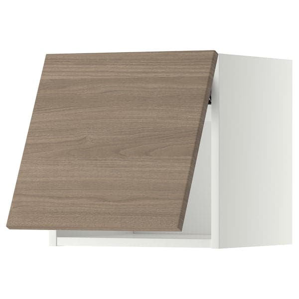 METOD wall cabinet horizontal, white/Brokhult light grey