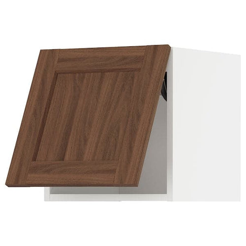 METOD - Wall cabinet horizontal, white Enköping/brown walnut effect, 40x40 cm