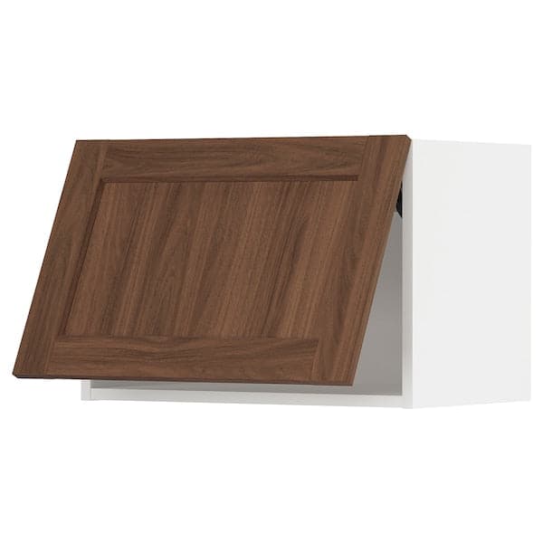 METOD - Wall cabinet horizontal, white Enköping/brown walnut effect, 60x40 cm - best price from Maltashopper.com 89475132