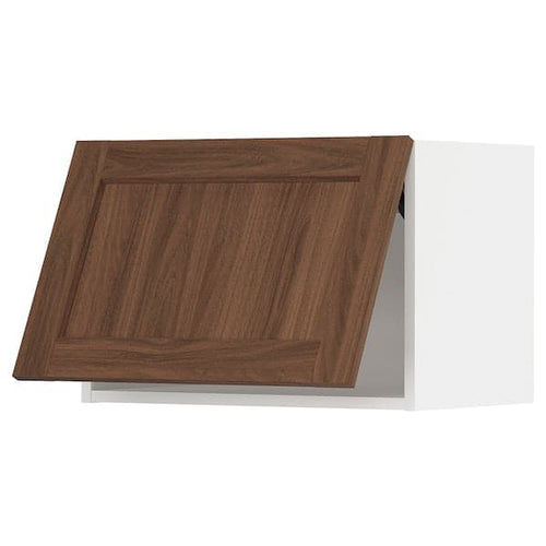 METOD - Wall cabinet horizontal, white Enköping/brown walnut effect, 60x40 cm