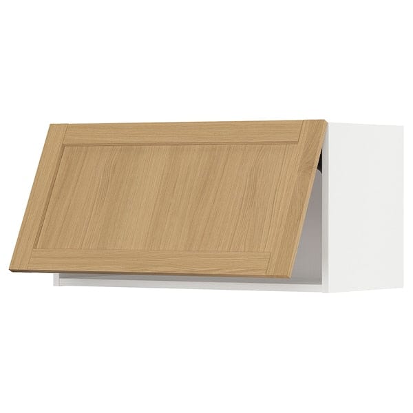 METOD - Wall cabinet horizontal, white/Forsbacka oak, 80x40 cm